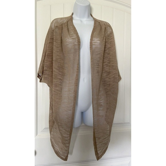 Heart Hips Sweaters - Heart Hips Women's Cardigan Brown S Small Short Sleeve Lightweight Breathable